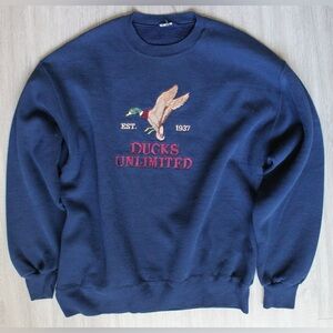 Vintage Ducks Unlimited Vintage 90s Embroidered Duck Green Crewneck Sweatshirt L